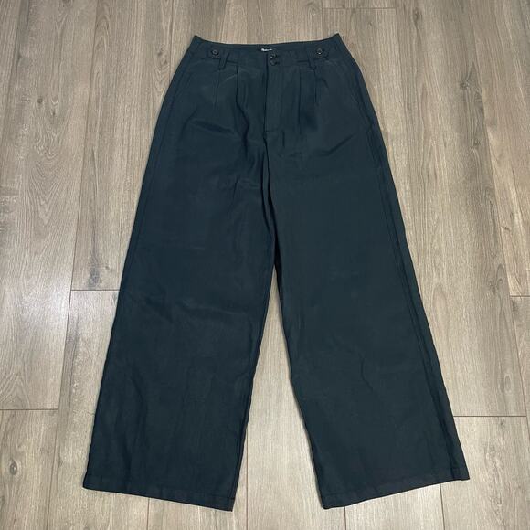 Madewell Harlow Wide Leg Linen Blend High Rise Trendy Pants US Women's 4P New - Picture 2 of 7